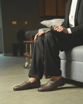 Abada - Men's Dark Brown Pebble Grain Leather Loafer