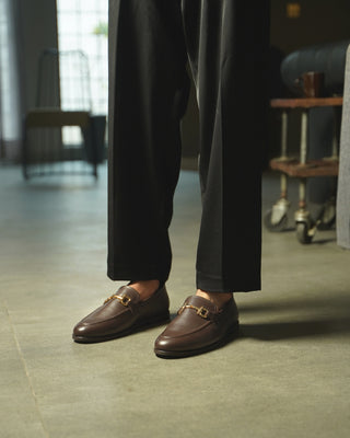 Abada - Men's Dark Brown Pebble Grain Leather Loafer