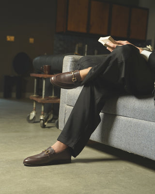 Abada - Men's Dark Brown Pebble Grain Leather Loafer