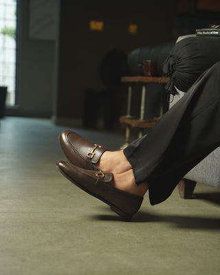 Abada - Men's Dark Brown Pebble Grain Leather Loafer