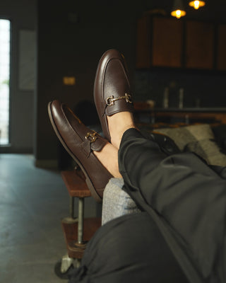 Abada - Men's Dark Brown Pebble Grain Leather Loafer